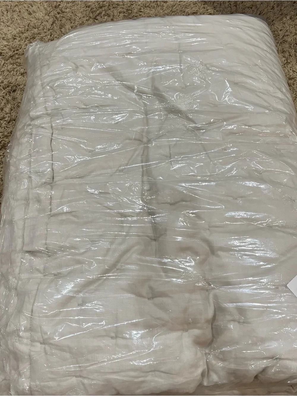 Quince Full/Queen European Linen Dream Quilt in Sand